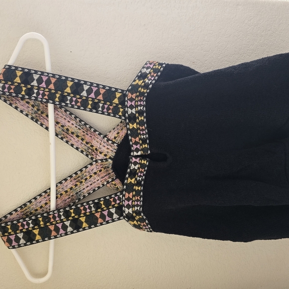 Madewell textured terry top with colorful woven straps and criss-cross back - Picture 2 of 4